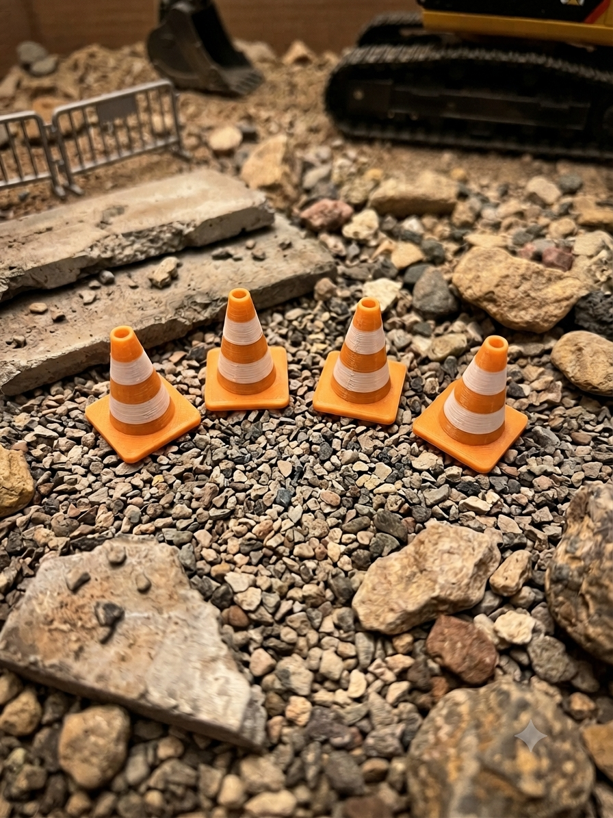 Mini Scale Traffic Cones (10pc)